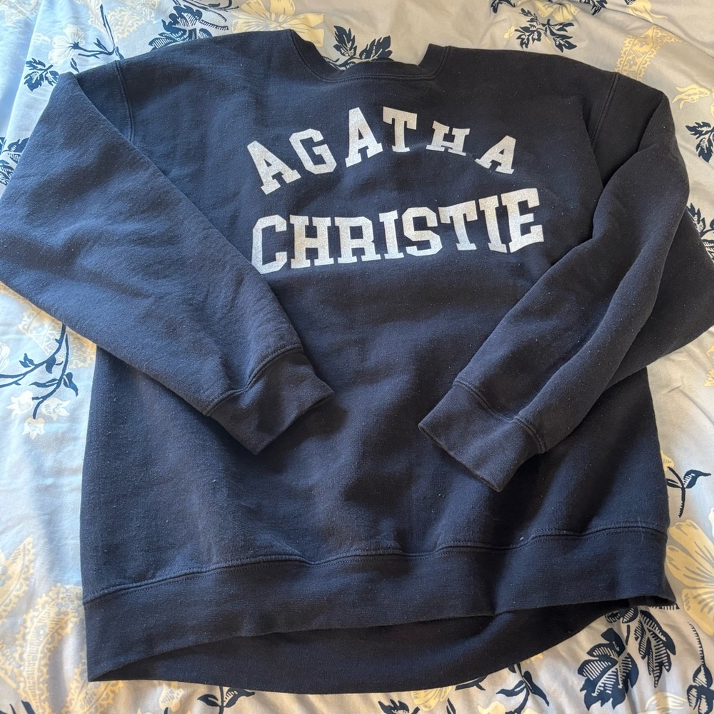 Agatha Christie Dark Blue Crewneck Sweatshirt